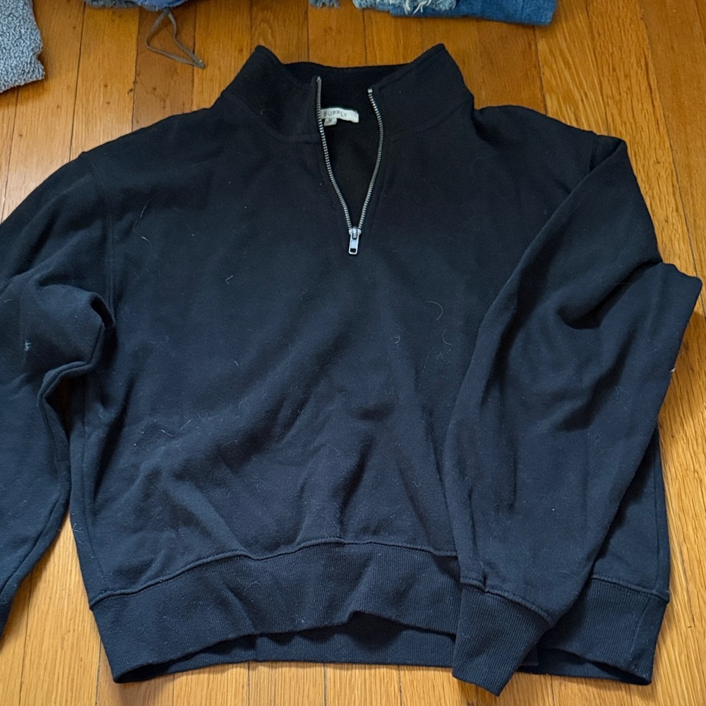 Z Supply Women's Black Zip-Up Sweater